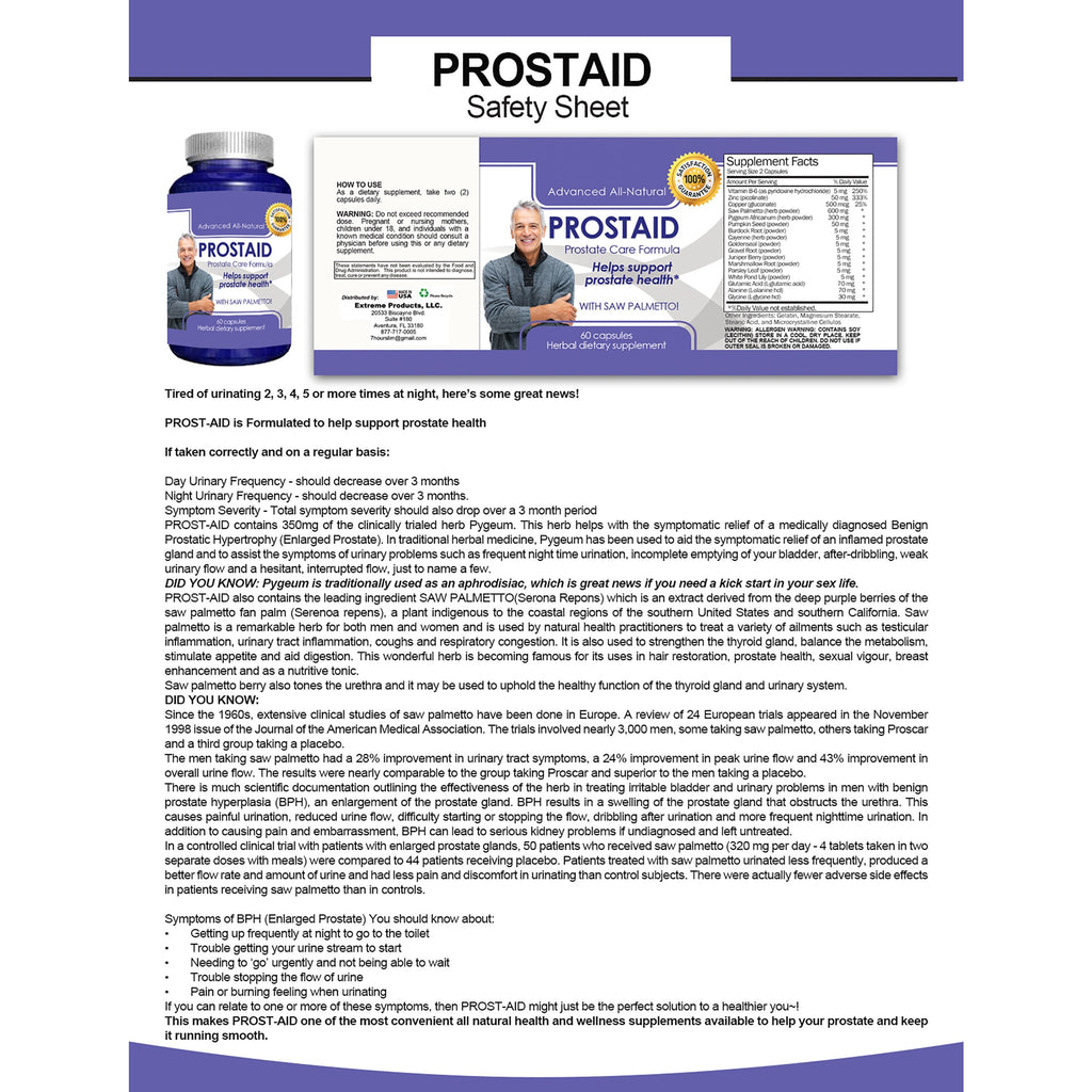 ProstAid Prostate care formula with Saw Palmetto (60 ca...