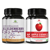 Black Elderberry Gummies Immune Booster and Apple Cider Gummies Combo Pack (2 sets)