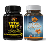 Total Test Testosterone Booster and Turmeric Curcumin Combo Pack