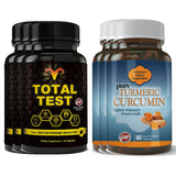 Total Test Testosterone Booster and Turmeric Curcumin Combo Pack