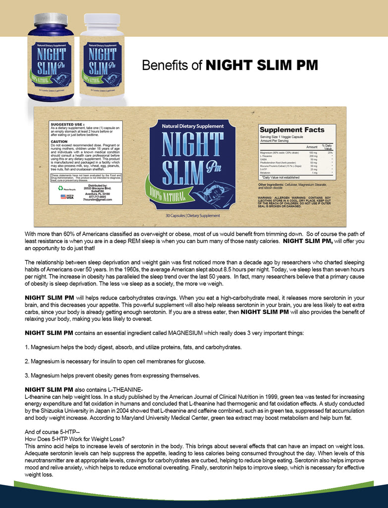 Night SlimNight Time Weight Loss Pills (30 Capsules)
