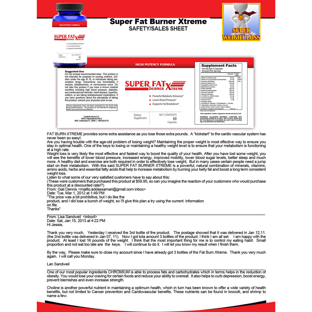 Super Fat Burn Extreme Natural Supplement (60 Capsules)