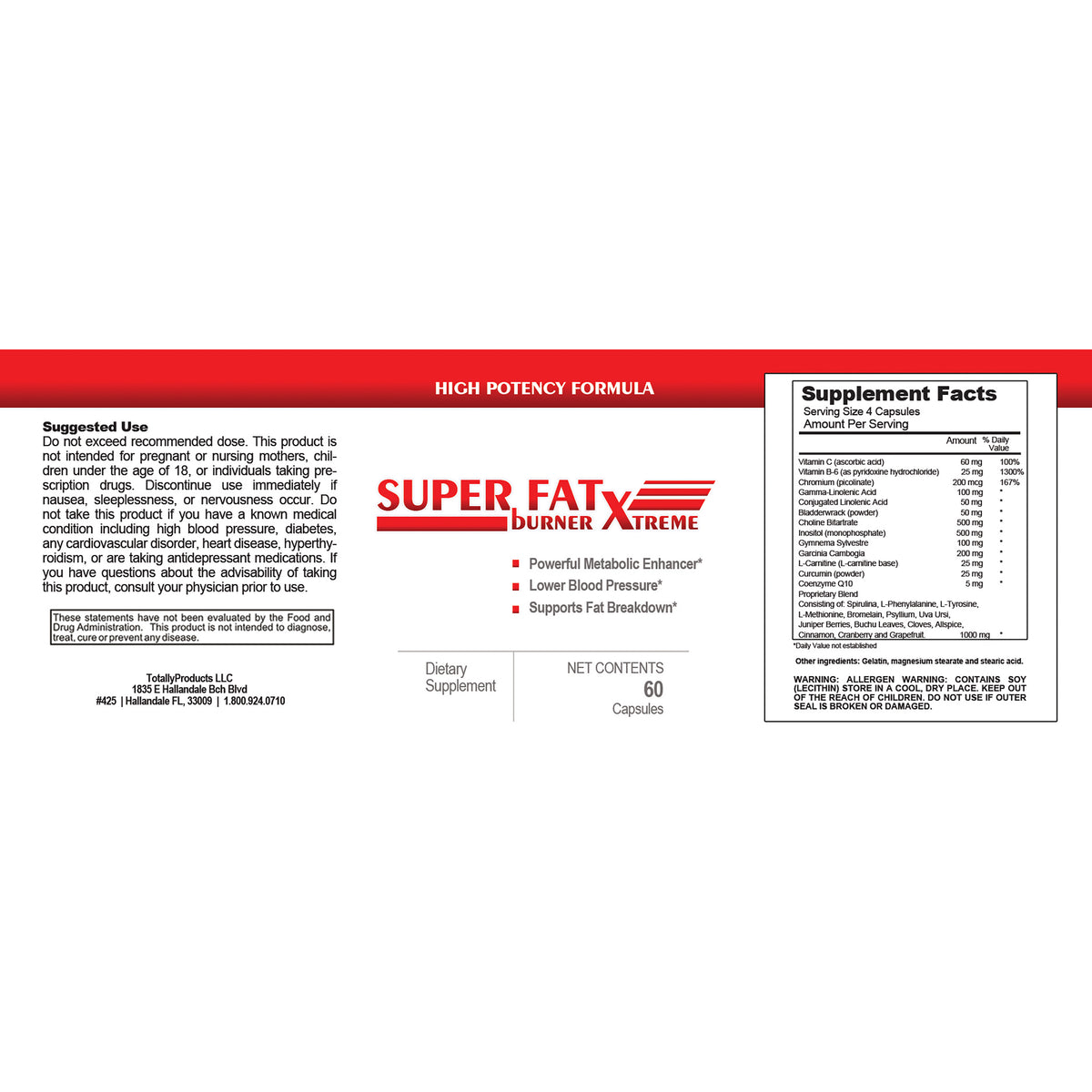 Super Fat Burn Extreme Natural Supplement (60 Capsules)
