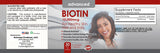 Biotin 10,000mcg for skin, hair and nails (30 veggie capsules)