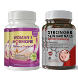 Biotin 10,000mcg and Woman's Hormone Support Combo Pack