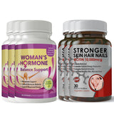 Biotin 10,000mcg and Woman's Hormone Support Combo Pack