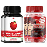 Apple Cider Vinegar Gummies with Pomegranate plus Gummy Vitamins Combo Pack (2 sets)